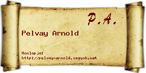 Pelvay Arnold névjegykártya
